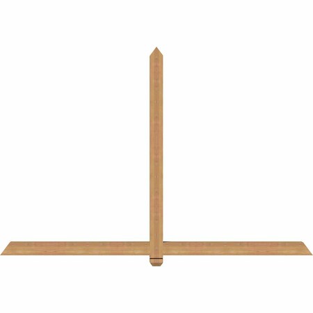 Ekena Millwork Eugene Smooth Timber Gable Bracket, Western Red Cedar, 84"W x 56"H x 3 1/2"D x 3 1/2"F, 16/12 Pitch GBW084X56X0404EUG00SWR